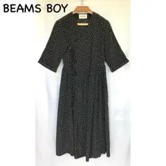 BEAMS BOY ドット柄7分袖ワンピース