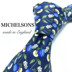 【極美品】MICHELSONS ネクタイ 新品同様 ブルーベリー 青 爽やか