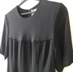 【美品】高島屋購入 半袖 礼服 喪服 ワンピース 7号 黒 ブラック