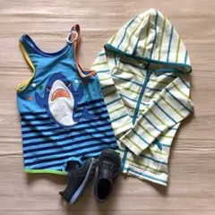 子供用水着セット(水着／ラッシュガード／サンダル)
