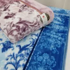 新品未使用 送料無料 2枚セット 衿付き 2枚合わせ毛布 2重 もうふ 西川