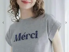 coca コカ ★Merci メルシープリント グレー TシャツONE SIZE