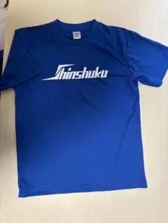 青色 Mサイズ ロゴ入りTシャツ