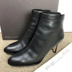 38 PELLICO バックジップ ショートブーツ 黒 ペリーコ 24.5