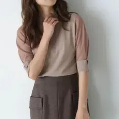 モックネックハトメシアースリーブニット NATURAL BEAUTY BASIC