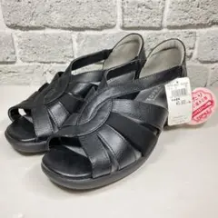 【新品】TOPAZ トパーズ コンフォートサンダル ブラック 24.0 EEE