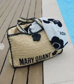 LILY BROWN×MARY QUANT ロゴ刺繍カゴバッグ Lily Brown - 【LILY BROWN×MARY QUANT】ロゴ刺繍カゴバッグの