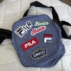 FILA デニムボディバッグ パッチ付き