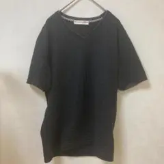TAKEO KIKUCHI ブラック Vネック 柄物 半袖Tシャツ Fサイズ