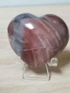 164g　ポリクロームジャスパー　ピンク❣️まんまるハート型　大きめ