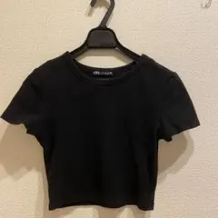 【ZARA】 ブラック ミニTシャツ Sサイズ