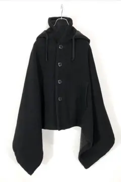 COMME des GARCONS コムコム ポンチョ ウールコート 黒