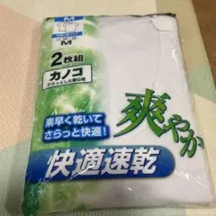 速乾性 Mサイズ 半袖V首シャツ 2枚組 カノコ