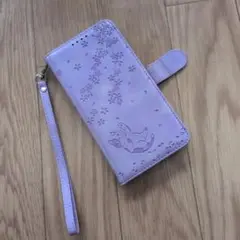 Google Pixel 8《猫と桜の薄紫手帳型ケース》