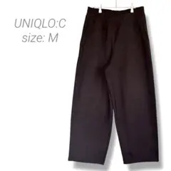 【ユニクロ】ワイドスウェットパンツ M ダークブラウン ウエストゴム 調整紐付き