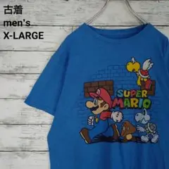 古着 SUPER MARIO スーパーマリオ Tシャツ ブルー 青 XL