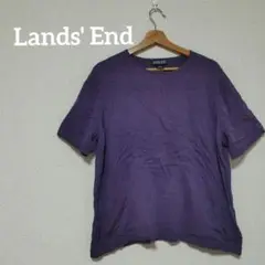 Lands' End パープル 半袖Tシャツ 16W-18W シンプル