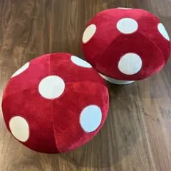 きのこ型座椅子 赤色と白色のドット2つセット