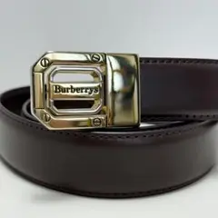 ✨美品✨バーバリー ベルト レザー 本革 ロゴバックル ゴールド金具 男女兼用
