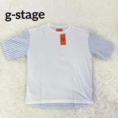 新品　g-stage　メンズTシャツ　ストライプ　オーバーサイズ　切り替え