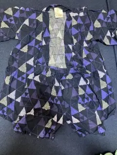 紫と黒の幾何学模様 甚平 120