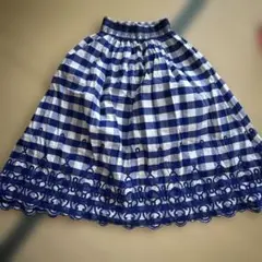 ザラウーマン　ギンガムチェック　ロングスカート