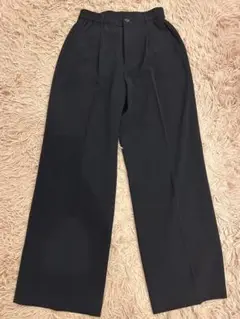 apartbylowrys 黒 タックワイドパンツ ウエストゴム