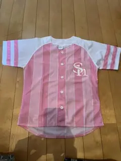 ピンク ストライプ ユニフォーム I ♥ HAWKS