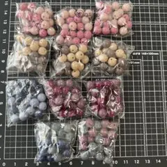 【118】アクリルビーズ くすみカラー220個