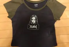 X-girl フェイス ラグランショートスリーブ ベビーTシャツ