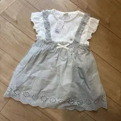 フリル付きサロペットワンピース 110