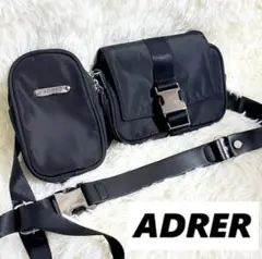【完売品】 美品 ADRER リンキングナイロンショルダーバッグ　黒　小さめ