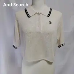 And Search メッシュ ポロシャツ 半袖 ホワイト