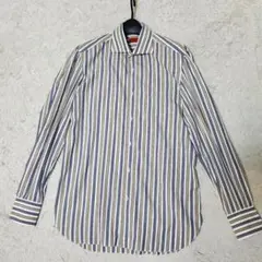 美品 ISAIA イザイア ストライプ メンズシャツ 長袖 イタリア製 40