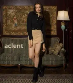 ACLENT ストレッチ スリットミニスカート