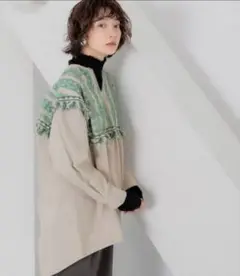 KBF フリンジ刺繍チュニック