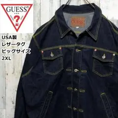 【USA製】GUESS ゲス デニムジャケット Gジャン ロゴタグ 2XL