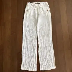 COMPTOIR DES COTONNIERS リネン100%パンツ 36 白