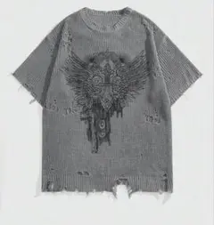 ダメージ加工 グランジTシャツ 韓国ストリート 地雷系 ユニセックス ⑭