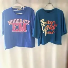 ブルー系レディースTシャツ 2枚セット Mサイズ
