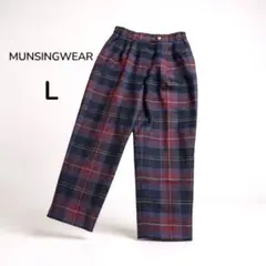 マンシングウェアグランドスラム ゴルフパンツ L チェック柄 ウール 日本製