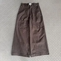 Camphor wood スーパーワイドバギーポリエステルスラックス