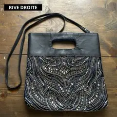 RIVDROITE ビーズ刺繍ショルダーバッグ 黒とネイビー