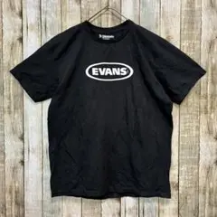 J27 エバンス EVANS ロゴプリント 黒Tシャツ L 音楽 ドラム ロック