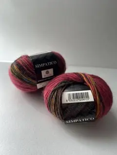 SIMPATICO ウール マルチカラーヤーン 50g×2玉　美品