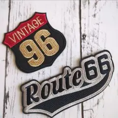 2枚set★ route66 アメリカン アイロンワッペン