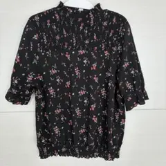 ブラウス 花柄 五部袖