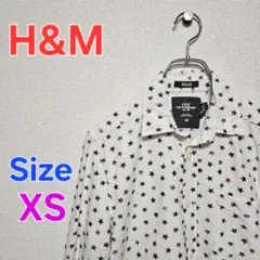 H&M 星柄 オックスフォード 長袖シャツ XS