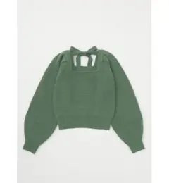 MOUSSY バックリボンニット グリーン