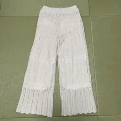 Re:EDIT ベージュ　ニットレースワイドパンツ Cサイズ